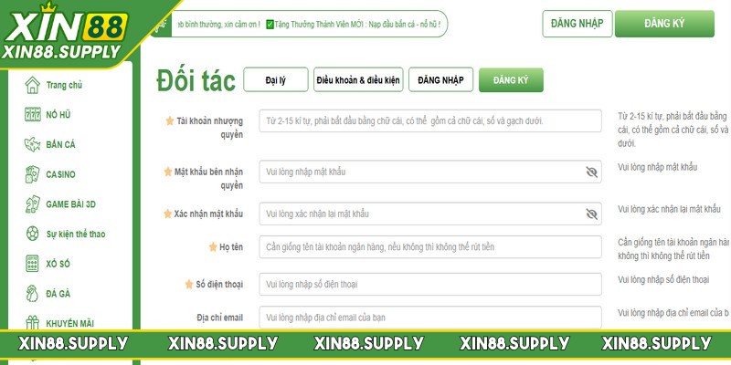 Trở thành đại lý XIN88 đơn giản, nhanh chóng chỉ với 