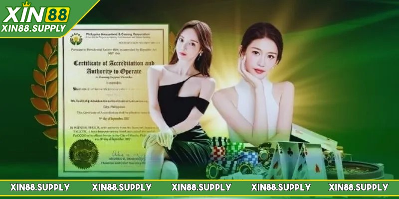 Chứng nhận từ PAGCOR là giấy phép hoạt động XIN88 quan trọng