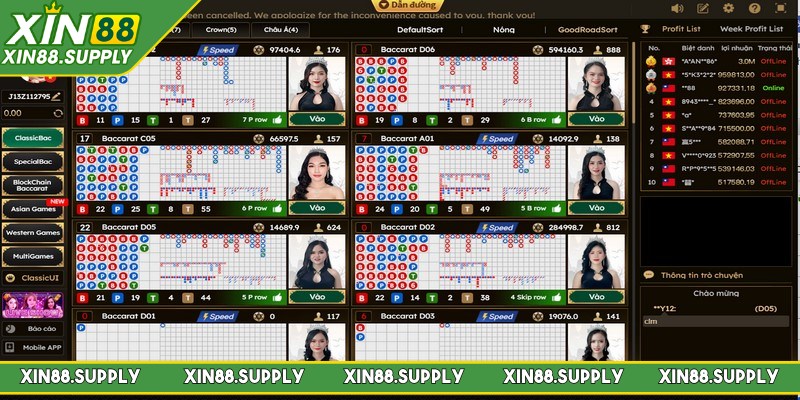 Trong sảnh có Dealer xinh đẹp, livestream xuyên suốt